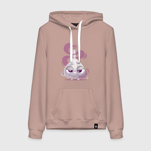 Женская толстовка-худи Воняющий улыбающийся чеснок / Пыльно-розовый – фото 1