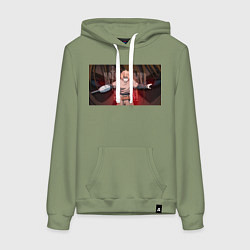 Толстовка-худи хлопковая женская Vinland Saga Торфинн, цвет: авокадо