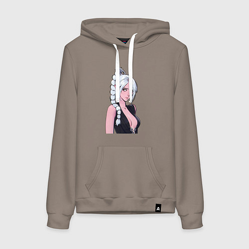 Женская толстовка-худи Шэдоухарт - серебрянные волосы / Утренний латте – фото 1