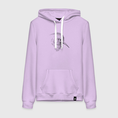 Женская толстовка-худи Голова птицы киви в профиль / Лаванда – фото 1