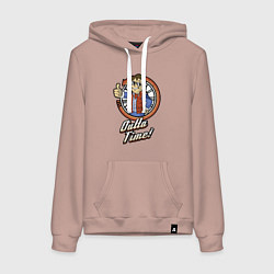 Толстовка-худи хлопковая женская Vault future, цвет: пыльно-розовый