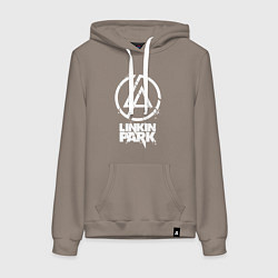 Толстовка-худи хлопковая женская Linkin Park - white, цвет: утренний латте