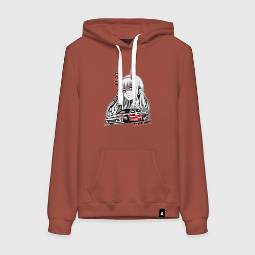 Женская толстовка-худи Nissan Silvia S15 Drift Zero Two / Кирпичный – фото 1