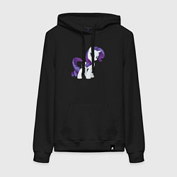 Толстовка-худи хлопковая женская Рарити из My Little Pony в кино, цвет: черный