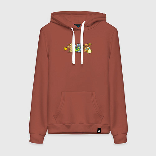 Женская толстовка-худи Кошачий ансамбль / Кирпичный – фото 1