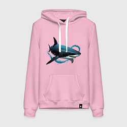 Женская толстовка-худи Акула портрет