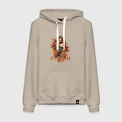 Толстовка-худи хлопковая женская Дэхья пиро, цвет: миндальный