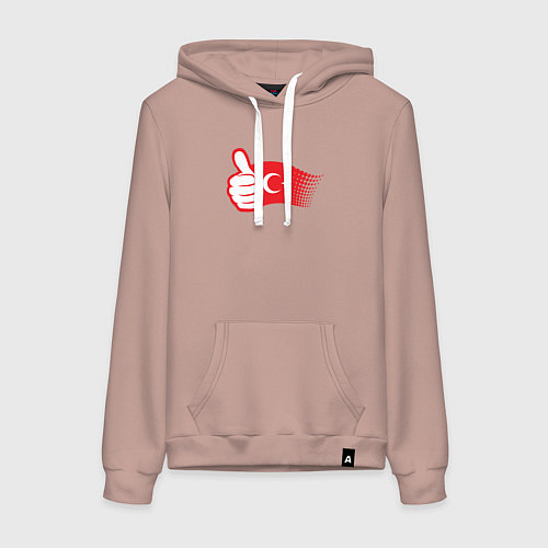 Женская толстовка-худи Турецкий лайк / Пыльно-розовый – фото 1