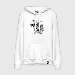 Толстовка-худи хлопковая женская Ярый воин, цвет: белый