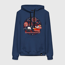 Женская толстовка-худи Кот и лиса из сказки