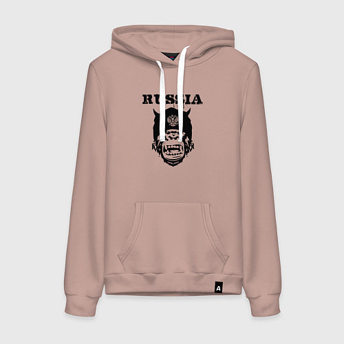 Женская толстовка-худи Russian gorilla / Пыльно-розовый – фото 1