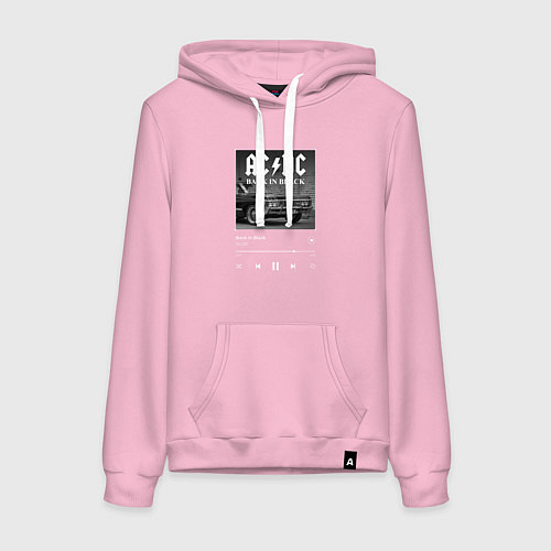 Женская толстовка-худи Back in black - AC DC / Светло-розовый – фото 1