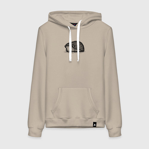 Женская толстовка-худи Ежик притаился / Миндальный – фото 1