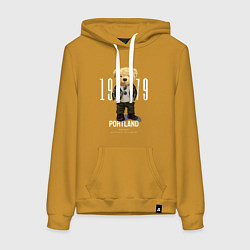 Толстовка-худи хлопковая женская Плюшевый медведь portland, цвет: горчичный