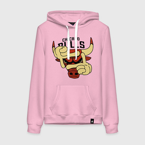 Женская толстовка-худи Bulls logo with hands / Светло-розовый – фото 1