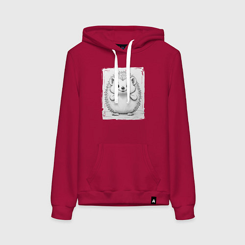 Женская толстовка-худи Пухлый ежик / Маджента – фото 1