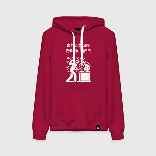 Женская толстовка-худи Осторожно злой геймер - нецензурная лексика / Маджента – фото 1