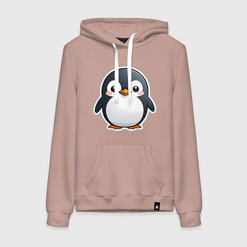 Женская толстовка-худи Пингвин цыпленок / Пыльно-розовый – фото 1