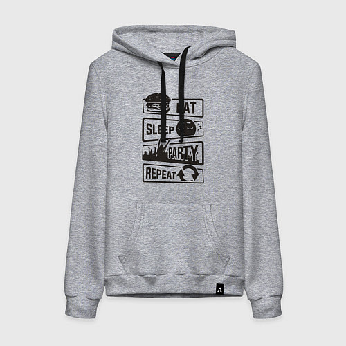 Женская толстовка-худи Есть спать вечеринка / Меланж – фото 1