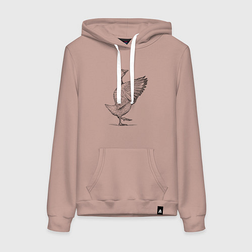 Женская толстовка-худи Гусь встрепенусь / Пыльно-розовый – фото 1