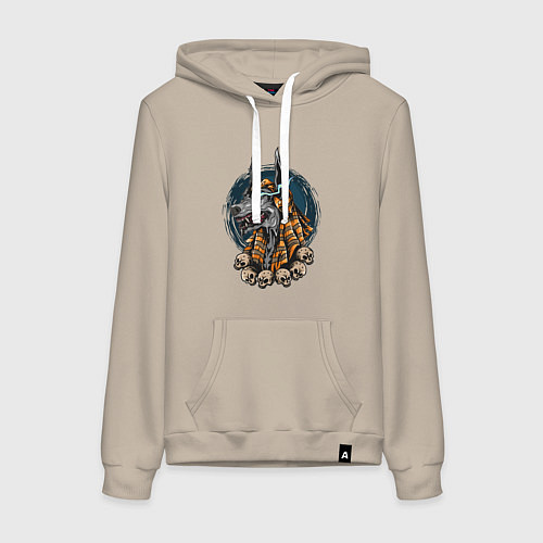 Женская толстовка-худи Анубис и черепа / Миндальный – фото 1
