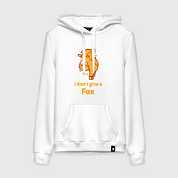 Толстовка-худи хлопковая женская I dont give a fox, цвет: белый