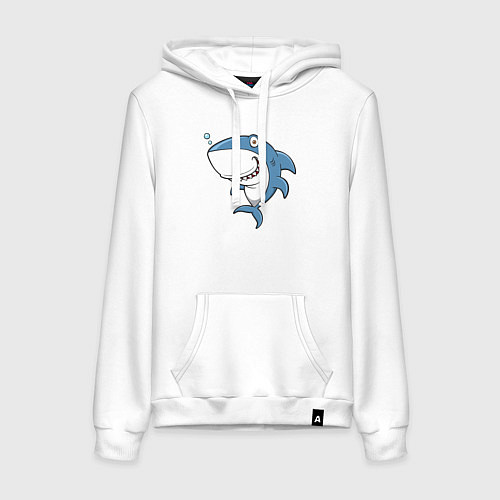 Женская толстовка-худи Cute shark / Белый – фото 1