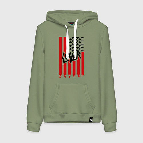 Женская толстовка-худи Slayer Flag / Авокадо – фото 1