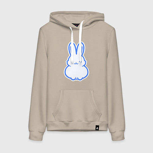 Женская толстовка-худи White bunny / Миндальный – фото 1