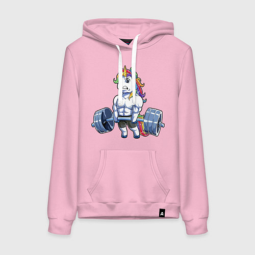 Женская толстовка-худи Тяж единорог / Светло-розовый – фото 1