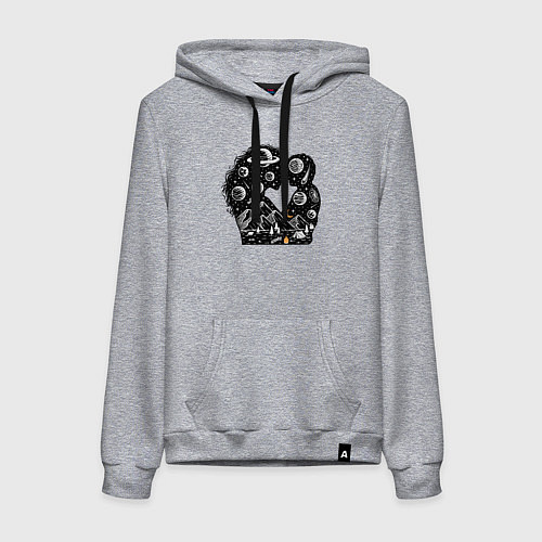 Женская толстовка-худи Space family / Меланж – фото 1