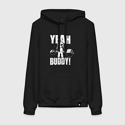 Толстовка-худи хлопковая женская Yeah buddy - Ронни Коулман, цвет: черный