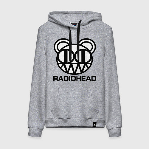 Женская толстовка-худи Radiohead logo bear / Меланж – фото 1