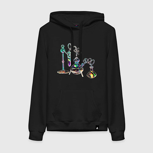 Женская толстовка-худи Стеклянные колбочки / Черный – фото 1