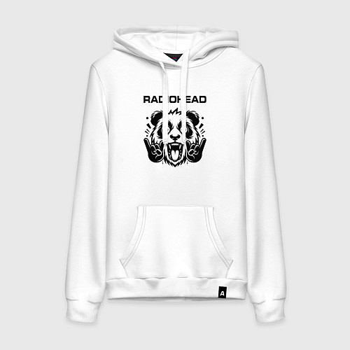 Женская толстовка-худи Radiohead - rock panda / Белый – фото 1