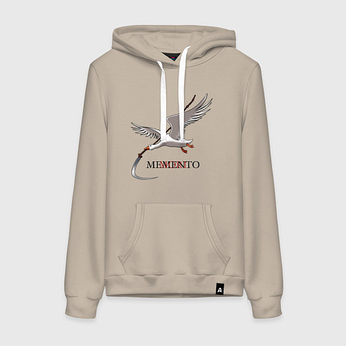 Женская толстовка-худи Гусь с косой / Миндальный – фото 1