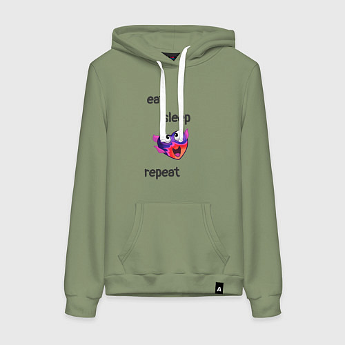 Женская толстовка-худи Eat sleep woohoo repeat / Авокадо – фото 1