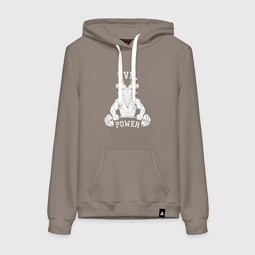 Женская толстовка-худи Evil power / Утренний латте – фото 1