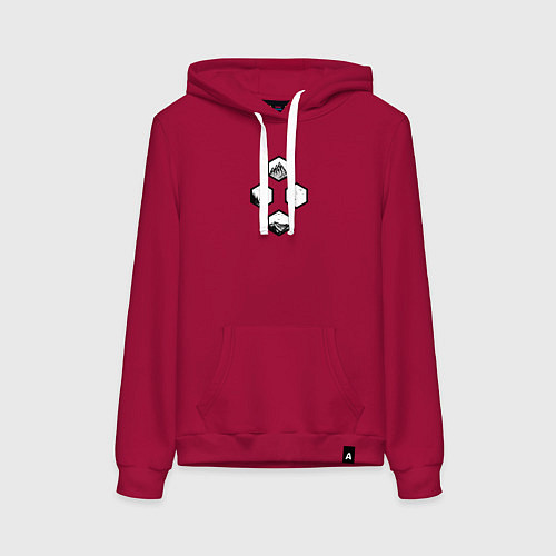 Женская толстовка-худи Турист, горы и птицы / Маджента – фото 1