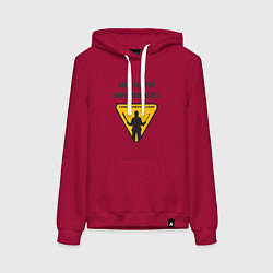 Толстовка-худи хлопковая женская Контролируй мозги язык вес, цвет: маджента