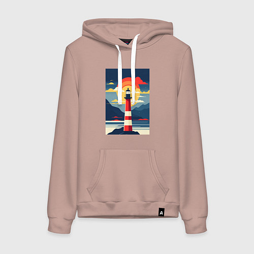 Женская толстовка-худи Маяк удачи / Пыльно-розовый – фото 1