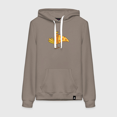 Женская толстовка-худи Птица пицца / Утренний латте – фото 1