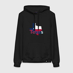 Толстовка-худи хлопковая женская Texas, цвет: черный