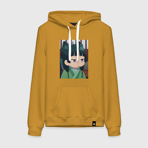 Женская толстовка-худи Монолог фармацевта Маомао с ушками / Горчичный – фото 1