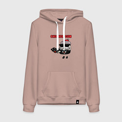 Толстовка-худи хлопковая женская Chicken gun santa, цвет: пыльно-розовый