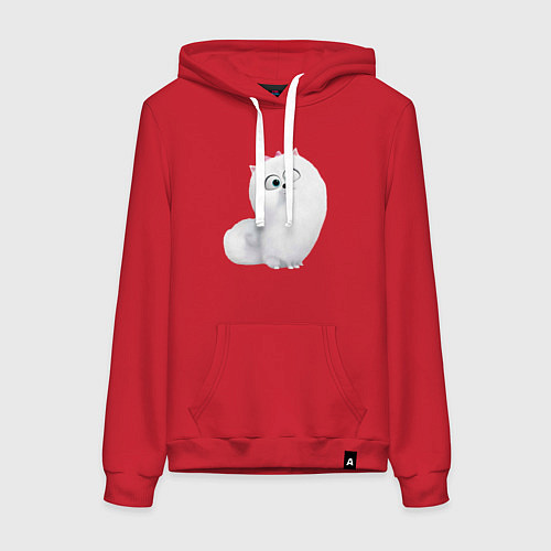 Женская толстовка-худи Белая кошка Гиджет / Красный – фото 1