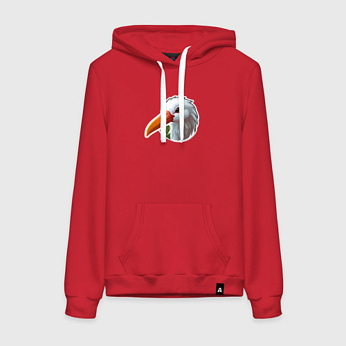 Женская толстовка-худи Голова чено белого аиста / Красный – фото 1