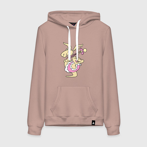 Женская толстовка-худи Кенгурёнок / Пыльно-розовый – фото 1