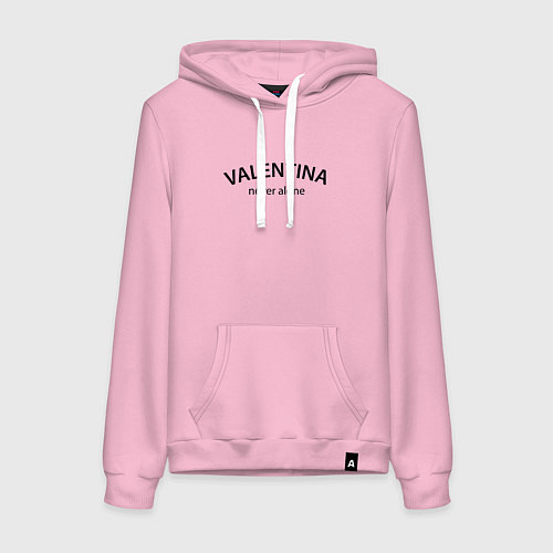 Женская толстовка-худи Valentina never alone - motto / Светло-розовый – фото 1