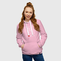 Толстовка-худи хлопковая женская I love bunny, цвет: светло-розовый — фото 2